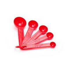 6Piece Measuring Spoons. Red