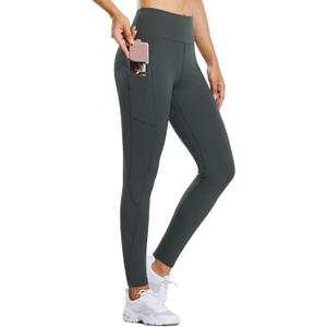 baleaf Women's Fleece Lined Leggings Water Resistant Thermal Winter Warm Tights High Waisted with Pockets Running Gear (Small, A-grey-27)
