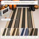 Tiveney Farmhouse 3x5 Outdoor Rug, Black and Khaki Striped Rugs Washable, Cotton Woven Reversible Front Porch Rug, Layered Doormats Carpet for Entryway Outdoor Entrance Front Door Porch Patio Decor