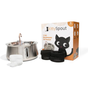 The Kittyspout - Fuente de agua para gatos de acero inoxidable 2.0, 4L/135oz