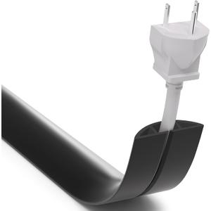 ZhiYo 5.6ft Cord Covers for Wires on Floor, Cord Hider Floor Hide Extension Cords, Soft PVC Cable Cover Cable Protector, Wire Cavity W0.62in H0.31in, Black