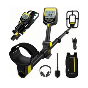 LOLARAN Metal Detector for Adults Professional, Up to 20 Hours of Extended Runtime, Adjustable Retractable Foldable Metal Detector Waterproof High Accuracy Gold Detector, Backlit LCD Display