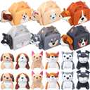 Fainne 12 Pcs Dog Party Favors Boxes with 12 Pcs Mini Plush Dog Set Adopt a Puppy Party Favors Treat Boxes Foldable Gift Puppy Theme Stuffed Animal for Birthday Supplies Decoration(Cute)