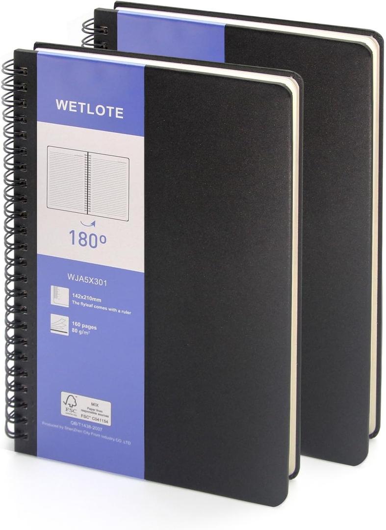 Soft Cover Journal Notebooks 2 Pack A5 Notebook College Ruled Lined Writing Journal 5"x8.25" 96 Pages for Writing Work Travel School Business Journaling Notebooks A5 Journal for Women and Men(Black)