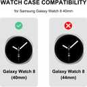 Bling Band with Case Compatible for Samsung Galaxy Watch 8 40mm 44mm, Women Diamond Butterfly Metal Bracelet Rhinestone Strap with Protector Case