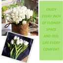 WeTop 30pcs Real Touch Tulips PU Artificial Flowers, Fake Tulips Flowers for Arrangement Wedding Party Easter Spring Home Dining Room Office Decoration. (White)