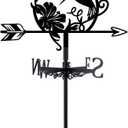 SUPERDANT Hummingbird Weather Vane Bird Flowers Wind Vanes for Yard Metal Weathervane Roof Mount for Gardens Outside Black Weathervanes Farmhouse Farm Barn Sheds Patio Decorations Gift