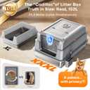 CATLIKE 2026 Upgrade 152L XXXL Stainless Steel Cat Litter Box - 3-Layer Urine Leak-Proof, Enclosed Design w/Charcoal Filter for Maine Coon & Multi-Cat Homes, Includes Metal Scoop & Mat
