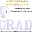 4 LED Marquee Letter Lights GRAD SignGRAD Light up Letter Numbers for Graduation Party Decorations, 2026 Graduation Decorations Party Supplies