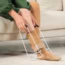 Compression Sock Aid Device Stocking Donner for Seniors, Adaptive Sock Putting-On Tool, Medium Calf (<18), Compatible for JOBST, SB SOX, CHARMKING, White