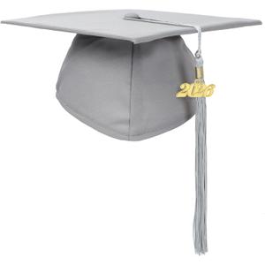 Newrara Graduation Unisex Matte Adult Graduation Cap with Tassel (Grey)