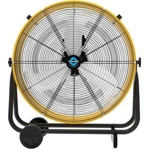 Tornado - 24 Inch High Velocity Heavy Duty Tilt Metal Drum Fan Yellow Commercial, Industrial Use 3 Speed 7700 CFM 1/3 HP 8 FT Cord ETL Safety Listed (YELLOW)