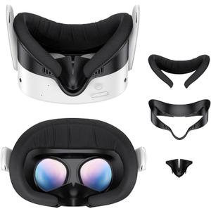 for Oculus Quest 3S Face Pad Cover - Widen Facial Interface with Detachable Nose Pad,Ice Silk Face Cushion Replacement for Meta Quest 3S Accessories,Air-Circulation Design,Not fit for Quest 3