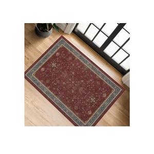 Burgundy 2x3 Washable Rugs for Entryway Indoor, Boho Kitchen Rug for Floor, Bathroom, Doormat Indoor Entrance, Waterproof Non Slip Low Pile Stain & Fade Resistant, Modern Eclectic Floral Decor