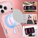 MOWIME Magnetic Case for iPhone 17 Pro Max [Compatible with Magsafe] [Cute Wave Glitter Design] [1 Screen Protector] Slim Soft TPU Clear Bling Case for iPhone 17 Pro Max 6.9" 2025, Pink