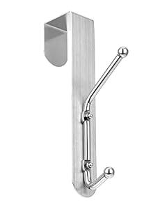 AdirOffice Over The Door Hook, Heavy-Duty Door Hanger Hook for Coats, Towels, Backpacks, Hats, Robes, & More - Over Door Hook with Aluminum Alloy Back Plate and Chrome Plated Iron Hook ( 12 Pack )