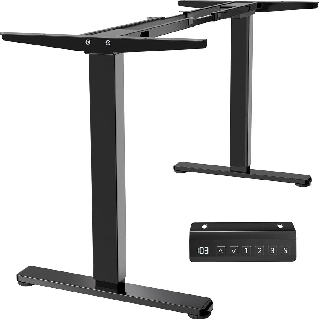 VIVO Heavy Duty Dual Motor Electric Sit Stand Desk Frame, 220 lbs Capacity up to 77" x 43" Tops, Memory Controller Height Adjustable Frame Only, Black, DESK-E-200B