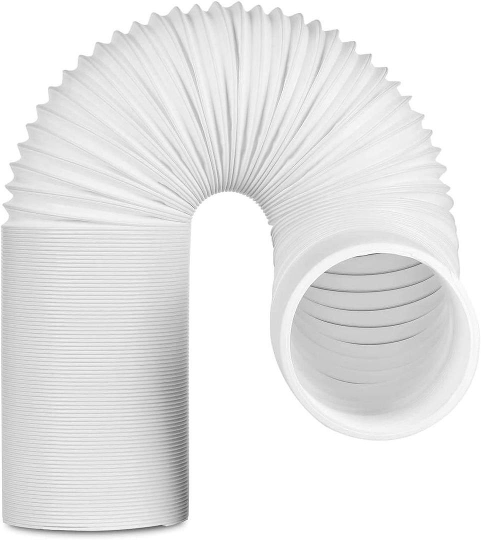 TURBRO Polypropylene Portable Air Conditioner Universal Exhaust Hose - 5 Inch Diameter, 78 Inch Length, Clockwise Thread (White)