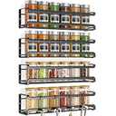 Bunoxea Spice Rack Wall Mounted 2 Pack, Space-Saving Spice Organizer for Spice Jars and Seasonings, Screw or Adhesive Hanging Spice Rack Organizer for Your Kitchen Cabinet, Pantry Door,11.41x2.75x2.75in