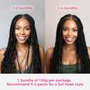 Lashey Human Braiding Hair Deep Wave Bulk Human Hair for Braiding 100% Virgin Hair Bulk 100g 2 Bundles/Pack No Weft Human Hair Extensions For Boho Braids Knotless Braid Box Braid Natural Black 18 Inch