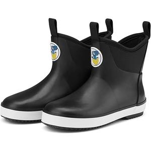 HISEA Kid's Deck Boots Waterproof Lightweight Ankle Rain Boots for Boys Girls Rubber Boots Non-slip Child Rain Shoes (8 Toddler, Grey)