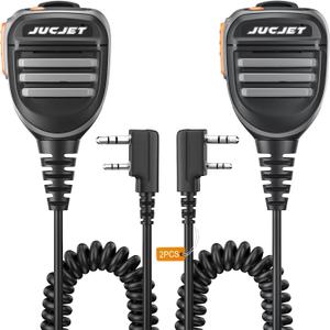 Walkie Talkie Speaker Microphone,2 Pin Shoulder Mic Speaker for Baofeng UV-5R BF-88S 5RM UV-K5 K5PLUS GM-15 Pro UV-5G Plus GM-5RH UV-5RH V12D(2 Pieces)