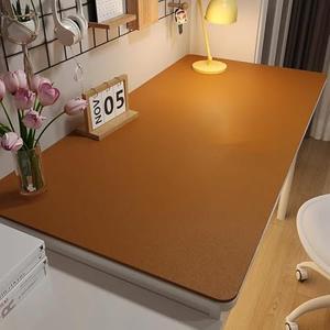 Set of 2 Pack, RHPBSF Leather Desk Mat, Large Office Desk Pad, Computer Laptop Mat - Yellowish Brown, 47.2*15.7
