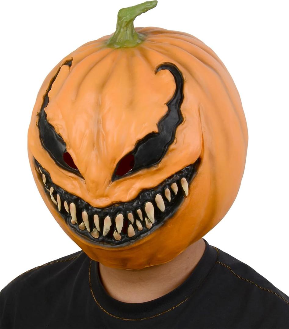 Creepy Pumpkin Mask, Scary Pumpkin Head Mask For Halloween Costume Party Props Adult Men Women