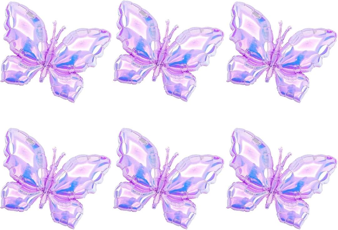 Butterfly Balloon Birthday Happy Party Balloon Wedding Anniversary Butterfly Decoration Birthday Supplies (Purple balloon)