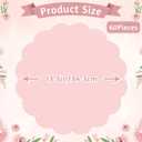 60 Pcs Light Pink Paper Placemats, 13.5 Inch Mother's Day Placemat Scalloped Place Mat Disposable Round Table Place Mats for Mothers Day Birthday Wedding Bridal Shower Baby Shower Banquet Tea Party