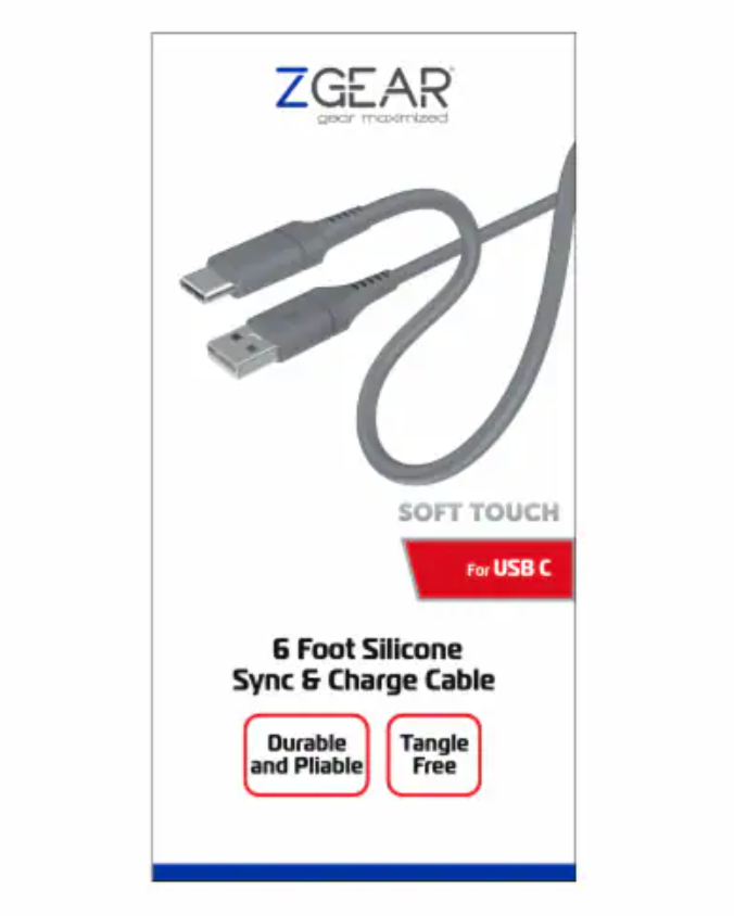 6 Foot Silicone Rubber Sync & Charge Cable