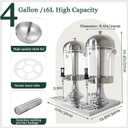 4 Gal Beverage Dispenser, Drink Dispensers for Parties, Hot Cold Drink Dispenser with Ice Container and Stainless Steel Drip Trays for Parties Buffet Catering Cold Drinks and Beer