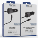 ZGear Fast Charge Car Charger For Lightning Tip 2 Pcs (12Watts and 17Watts)
