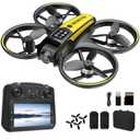 Drone for Kids with Camera and 4.5" Screen Remote – Beginner RC Drone with Brushless Motor, Optical Flow Hover, One-Key Takeoff, 2 Batteries