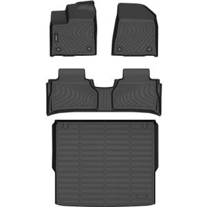 Floor Mats & Cargo Liner Custom for 2025 Nissan Murano All Weather Protection TPE Automotive Floor Liners Fits Front& 2nd Row Set Accessories, Black
