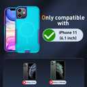 Xmon for iPhone 11 Magnetic Case [Compatible with MagSafe] Tempered Glass Screen Protector with Camera Lens Protector Phone Case Cover for Apple iPhone 11 (Magnetic Aqua Purple)