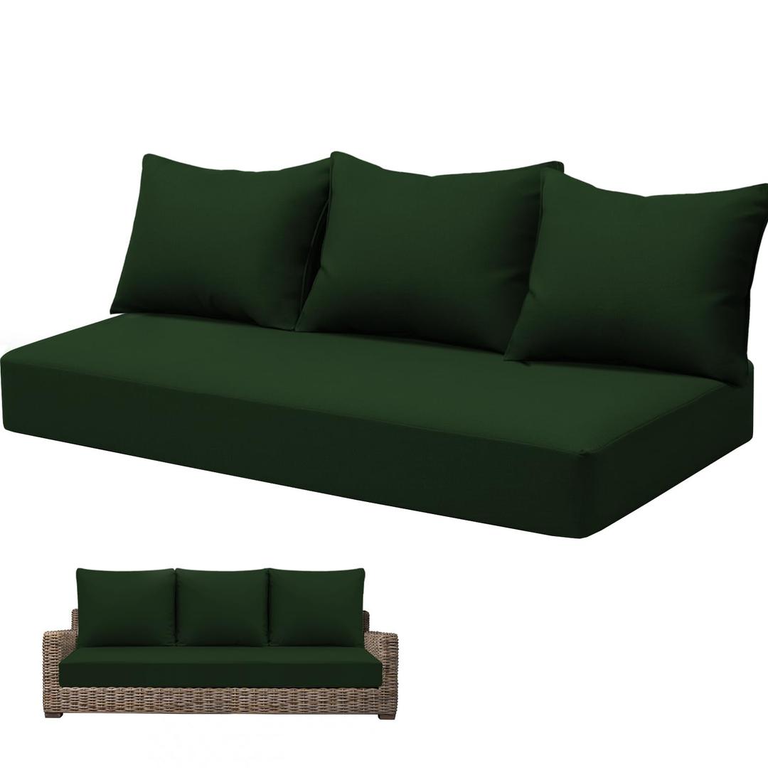 Outdoor 3-Seater Couch Cushions Set of 4, 72 x 24 Inches Deep Patio Cushion