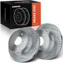 A-Premium 11.61 Inch (295mm) Rear Drilled and Slotted Disc Brake Rotors | Compatible with Chevy, GMC, Isuzu and Oldsmobile Models - Blazer, S10, Jimmy, Sonoma, Hombre, Bravada, S10, 2-Pack