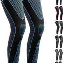 Full Leg Sleeves Long Compression Leg Sleeve Knee Sleeves Protect Leg, for Man Women Basketball, Arthritis Cycling Sport (2X-Large (1 Pair), 05_blue)