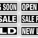 Real Estate Sign Riders | Set of 6 Coroplast (Plastic) Printed Signs with Different Messages for Real Estate | 24x6 Inches (Black)