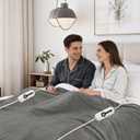 Electric Heated Blanket 90"x100" King Size Microplush Cover Blanket, 4 Heat Settings & 10 Hours Auto Off, Cozy & Warm for All Night, Machine Washable, Light Grey (06-silver)