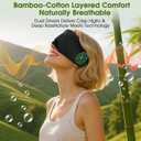Sleep Mask with Headphones Bluetooth 5.4, LC-dolida Wireless Music Eye Mask for Sleeping Headphones with Soft Bamboo Cotton Cooling Breathable,Ultra-Thin Stereo Speaker for Side Sleepers-Ink