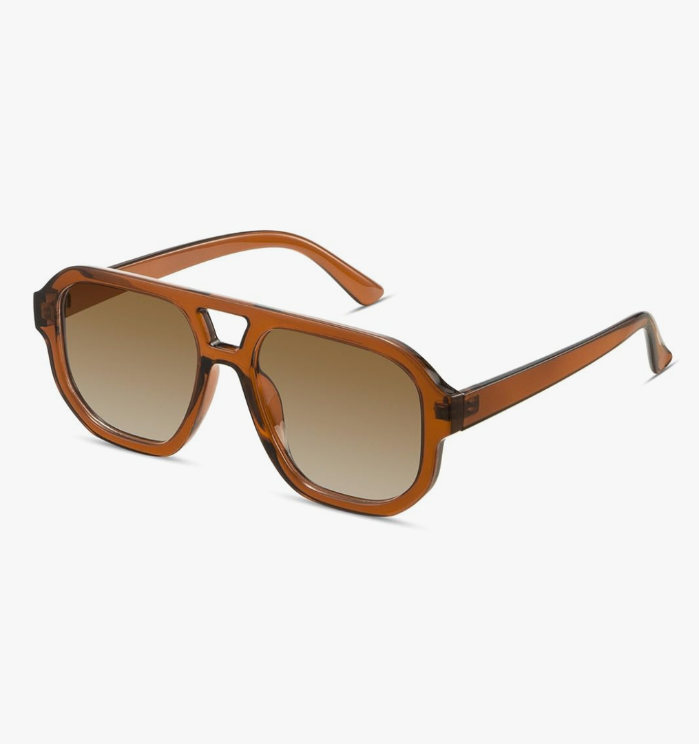 livho Trendy Polarized Square Aviator Sunglasses Women Men Square Eyewear Frame, Retro Sun Glasses for Women Men 2025 Shades