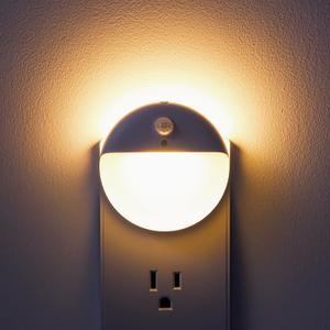 2 Pack Plug in Night Light with Motion Sensor and Dusk to Dawn Sensor, Stepless Dimming, Warm White LED Nightlight with 3 Lighting Ways for Bathroom, Bedroom, Kitchen, for Kids, Adults