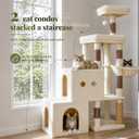Hey-brother Cat Tree Tower with Steped Climbing Condos, Platforms, MPJ061MJ