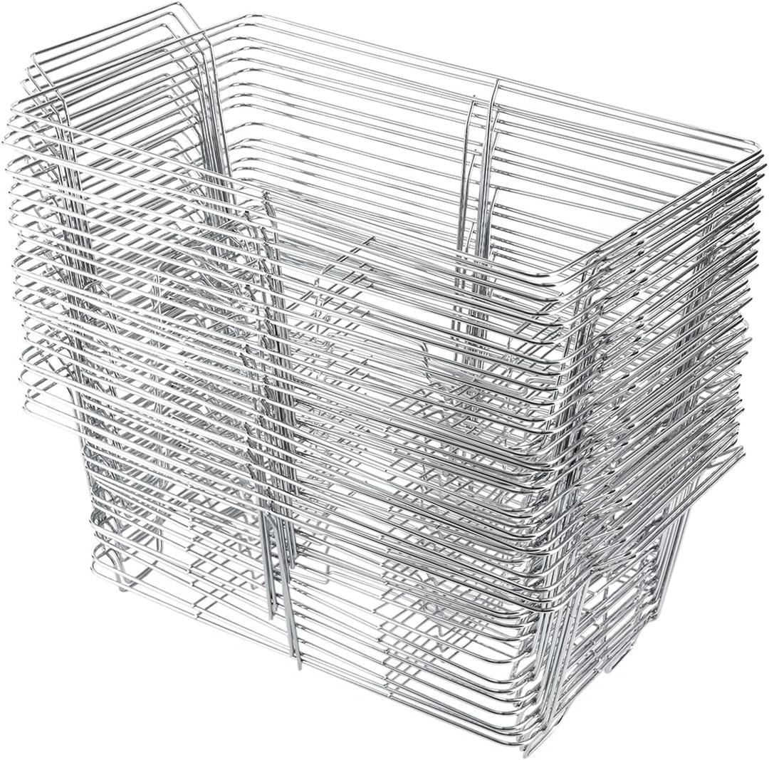 Pack of 12 Chafing Dish Buffet Set - Wire Racks Rectangular Full Size Buffet Rack with Chrome Frame,Chafing Stand for Dish Serving Trays Food Warmer,Silver