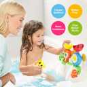 G-WACK Bath Toys for Toddlers Age 1 2 3 Year Old Girl Boy, Preschool New Born Baby Bathtub Water Toys, Durable Interactive Multicolored Infant Toy, Lovely Monkey Caterpillar, 2 Strong Suction Cups