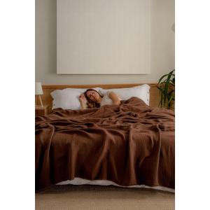 Muslin Blanket - Pure 100% Turkish Cotton Airy Soft Light Versatile Gauze Throw Blanket for Bed, Couch, Sofa (Dark Brown, California King Size (95" x 125" inch))
