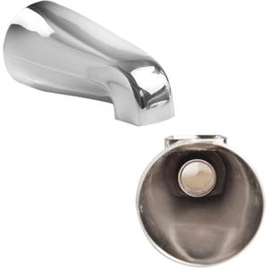 SENTO Silver Universal Heavy Durable Metal Bathroom Tub Spout Without Diverter, Heavy Duty Metal Bathtub Faucet Without Shower Diverter - 4 Inches 1/2" IPS Inside Thread, Polished Chrome