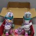 SULIFEEL Rainbow Unicorn 4 Size Adjustable Light up Roller Skates for Girls Boys for Kids (Large - Youth)